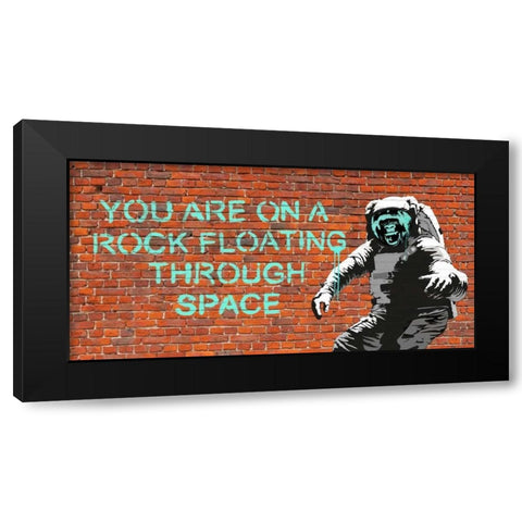 Floating Through Space Black Modern Wood Framed Art Print by Masterfunk collective
