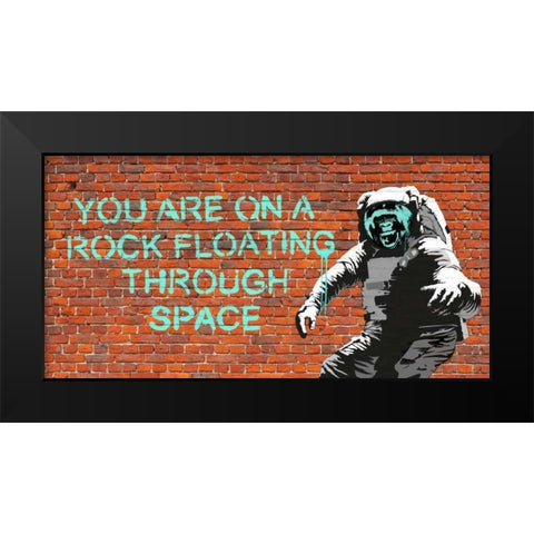 Floating Through Space Black Modern Wood Framed Art Print by Masterfunk collective