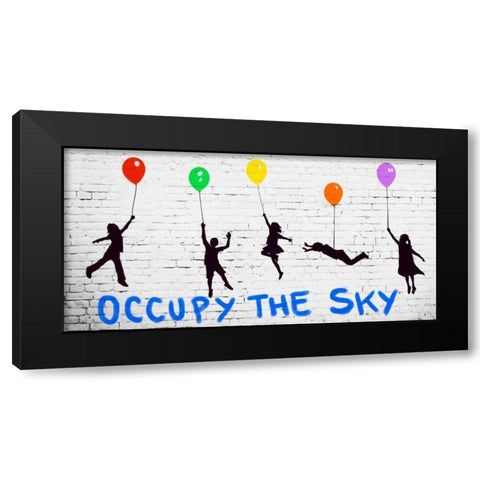 Occupy the Sky Black Modern Wood Framed Art Print by Masterfunk collective