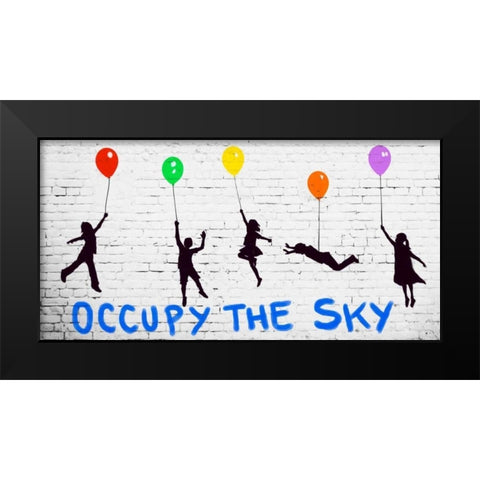 Occupy the Sky Black Modern Wood Framed Art Print by Masterfunk collective