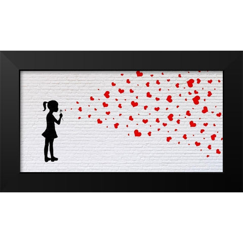 Sowing the seeds of Love Black Modern Wood Framed Art Print by Masterfunk Collective