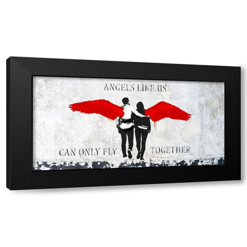 Angels Like Us Black Modern Wood Framed Art Print with Double Matting by Masterfunk Collective