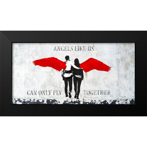 Angels Like Us Black Modern Wood Framed Art Print by Masterfunk Collective