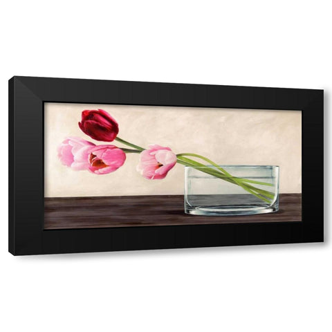 Modern composition Tulips Black Modern Wood Framed Art Print by Mills, Shin
