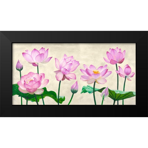 Lotus flowers Black Modern Wood Framed Art Print by Mills, Shin