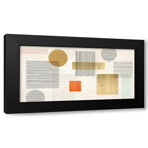 Lines and Shapes Black Modern Wood Framed Art Print by Miko, Sayaka
