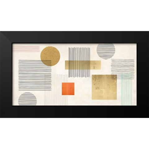Lines and Shapes Black Modern Wood Framed Art Print by Miko, Sayaka
