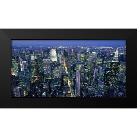 Fifth avenue and Midtown Manhattan, NYC Black Modern Wood Framed Art Print by Setboun, Michel
