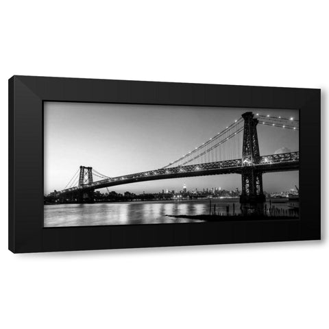Queensboro Bridge and Manhattan from Brooklyn, NYC Black Modern Wood Framed Art Print by Setboun, Michel