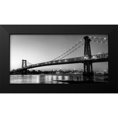 Queensboro Bridge and Manhattan from Brooklyn, NYC Black Modern Wood Framed Art Print by Setboun, Michel