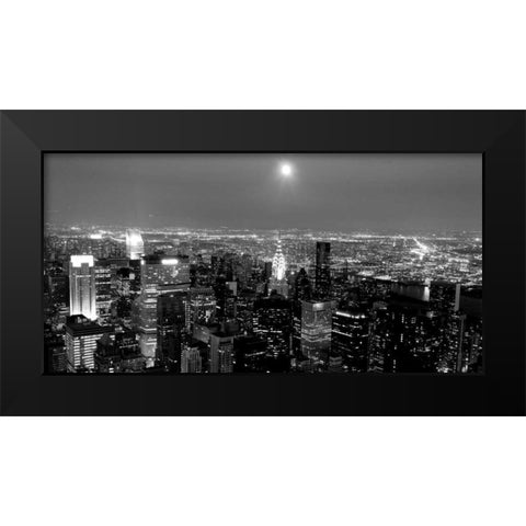 Aerial view of Manhattan, NYC Black Modern Wood Framed Art Print by Setboun, Michel