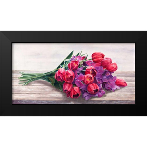 Bouquet Black Modern Wood Framed Art Print by Mavaracchio, Cristina
