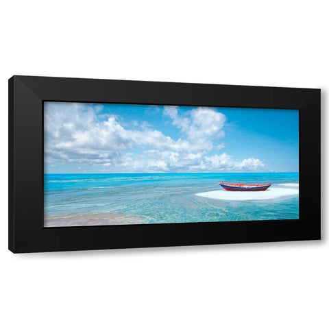 Barca sulla riva Black Modern Wood Framed Art Print by Marzi, Dario