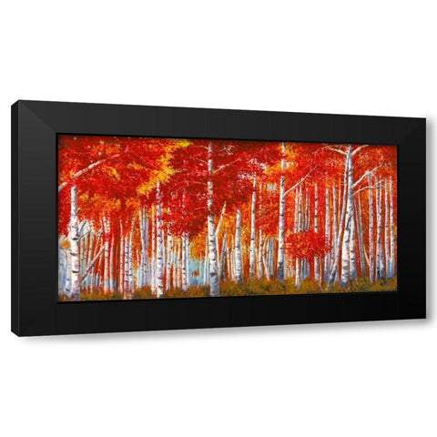 Betulle Rosse Black Modern Wood Framed Art Print with Double Matting by Masera, Angelo