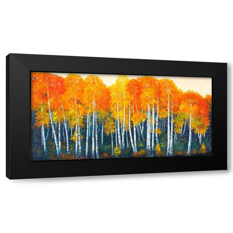 Bosco dâ€™autunno Black Modern Wood Framed Art Print with Double Matting by Masera, Angelo