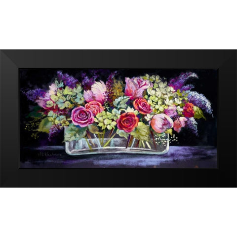 Roses and Lilacs Black Modern Wood Framed Art Print by Whatmore, Nel