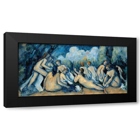 The Bathers Black Modern Wood Framed Art Print with Double Matting by Cezanne, Paul