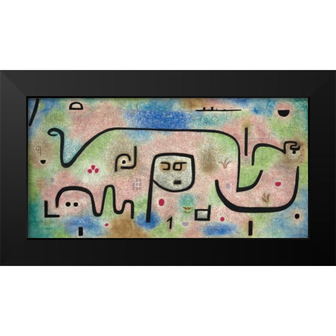 Insula Dulcamara Black Modern Wood Framed Art Print by Klee, Paul