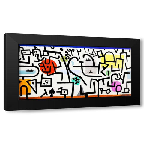 Rich Harbour (detail) Black Modern Wood Framed Art Print with Double Matting by Klee, Paul
