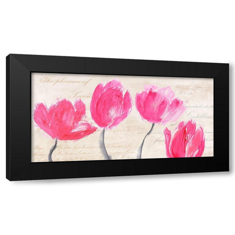 Classic Tulips Black Modern Wood Framed Art Print by Muriel, Phelipau