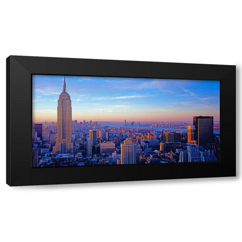Midtown Manhattan Black Modern Wood Framed Art Print with Double Matting by Berenholtz, Richard