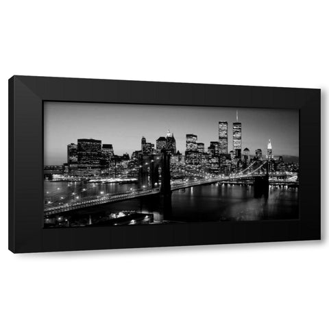 Brooklyn Bridge NYC Black Modern Wood Framed Art Print with Double Matting by Berenholtz, Richard