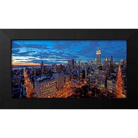Chelsea and Midtown Manhattan (detail) Black Modern Wood Framed Art Print by Berenholtz, Richard