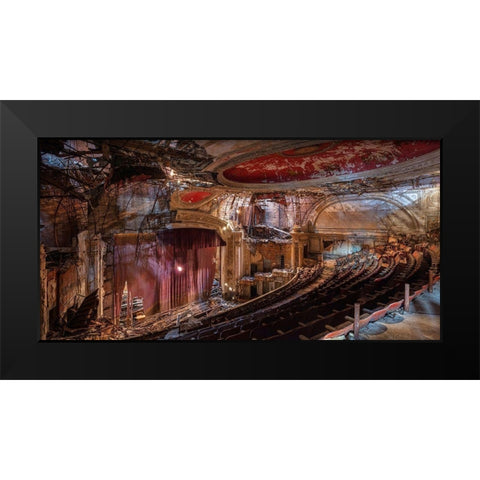 Abandoned Theatre, New Jersey (detail II) Black Modern Wood Framed Art Print by Berenholtz, Richard