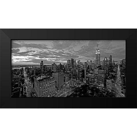Chelsea and Midtown Manhattan (BW detail) Black Modern Wood Framed Art Print by Berenholtz, Richard