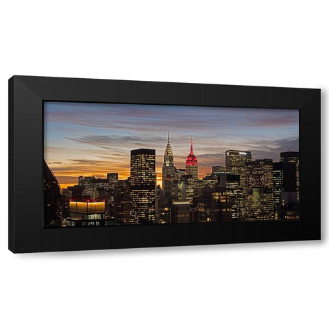 Midtown Manhattan Black Modern Wood Framed Art Print with Double Matting by Berenholtz, Richard