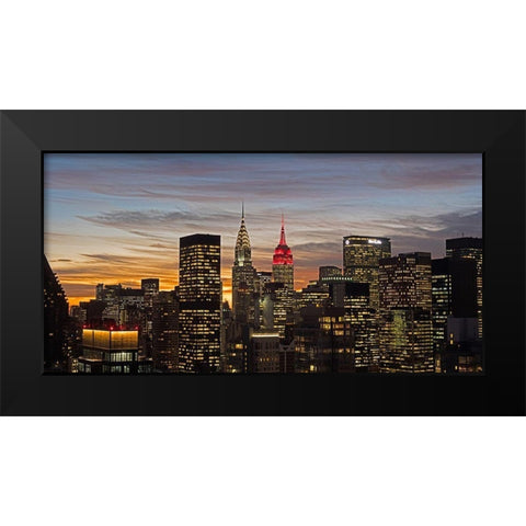 Midtown Manhattan Black Modern Wood Framed Art Print by Berenholtz, Richard