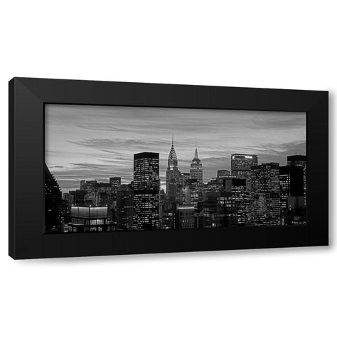 Midtown Manhattan BW Black Modern Wood Framed Art Print with Double Matting by Berenholtz, Richard