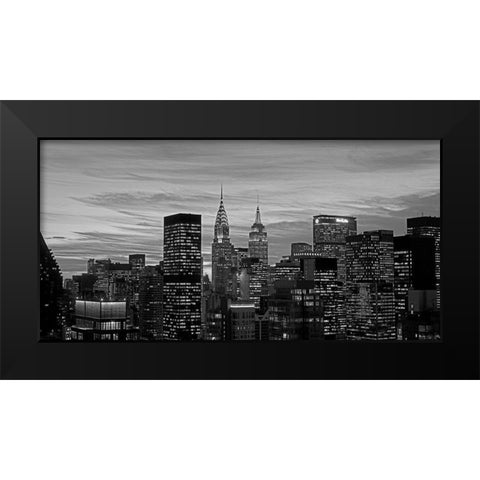 Midtown Manhattan BW Black Modern Wood Framed Art Print by Berenholtz, Richard