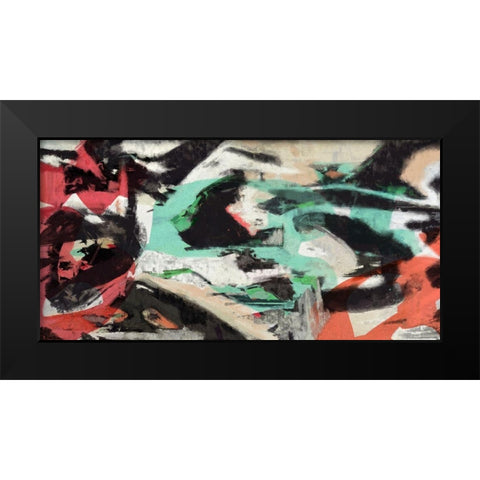 Fragmented Springtime Black Modern Wood Framed Art Print by Caine, Roland