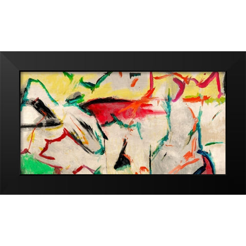 Funky Summer Black Modern Wood Framed Art Print by Caine, Roland