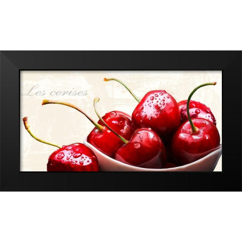 Les cerises Black Modern Wood Framed Art Print by Remo, Barbieri