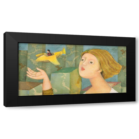 Non ti scordar di me  Black Modern Wood Framed Art Print with Double Matting by Petrillo, Rossana