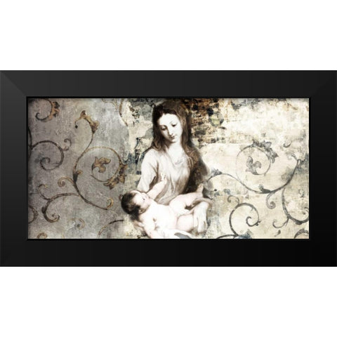 Madonna and Child-after Van Dyck Black Modern Wood Framed Art Print by Roux, Simon