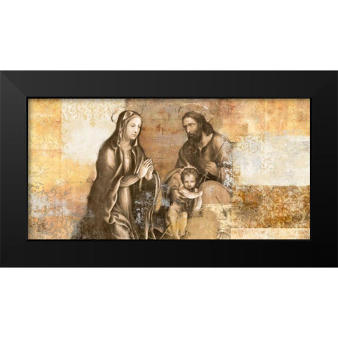 Nativity-after G. Antonio Bazzi Black Modern Wood Framed Art Print by Roux, Simon