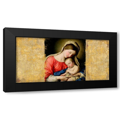 Holy Virgin (After Sassoferrato) Black Modern Wood Framed Art Print with Double Matting by Roux, Simon