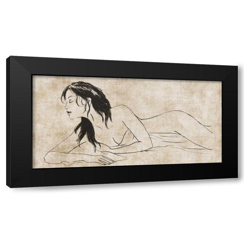 Pensee Black Modern Wood Framed Art Print with Double Matting by Roux, Simon