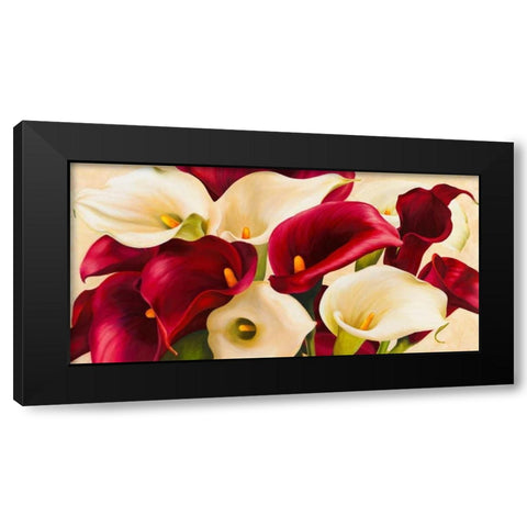 Calla composition Black Modern Wood Framed Art Print by Biffi, Serena