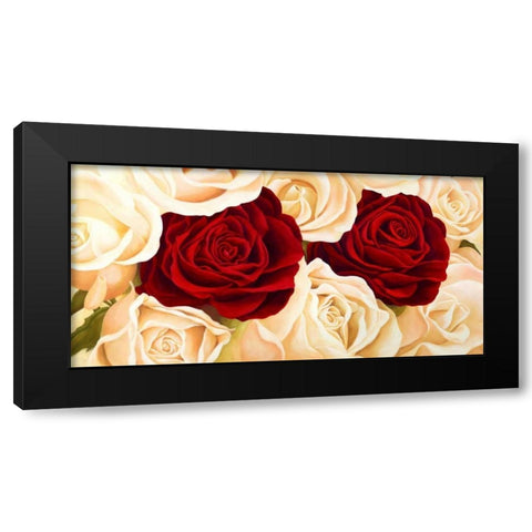 Rose composition Black Modern Wood Framed Art Print by Biffi, Serena
