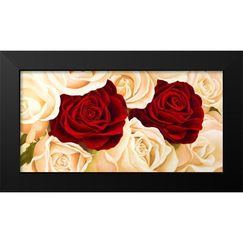 Rose composition Black Modern Wood Framed Art Print by Biffi, Serena