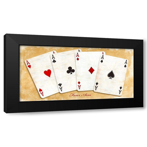 Four Aces (Gold) Black Modern Wood Framed Art Print by Sandro, Ferrari