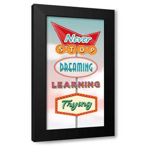 Never stop... Black Modern Wood Framed Art Print with Double Matting by Steven, Hill