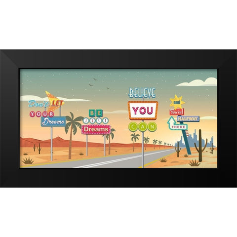 Believe you can... Black Modern Wood Framed Art Print by Steven, Hill