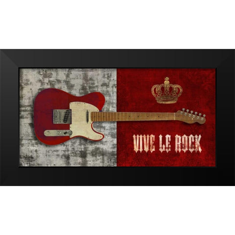 Vive le Rock Black Modern Wood Framed Art Print by Hill, Steven