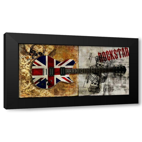 Rockstar Black Modern Wood Framed Art Print by Hill, Steven