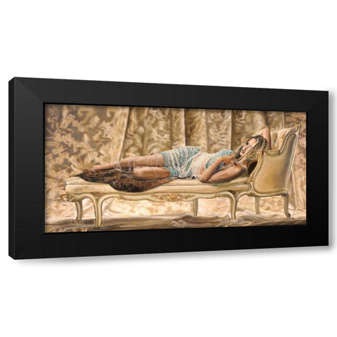 Lady of Pearls Black Modern Wood Framed Art Print with Double Matting by Jannace, Sergio